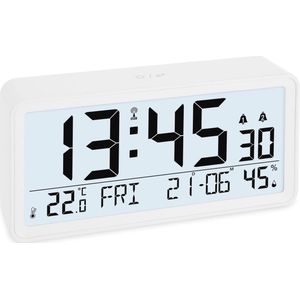 Digitale radiogestuurde wekker met XXL-cijfers | Tafelklok & Wandklok met temperatuur en vochtigheid