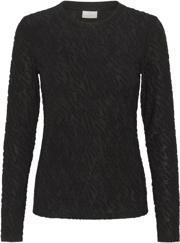Kaffe - Kazeverina T Shirt - Zwart - Dames - Longsleeves
