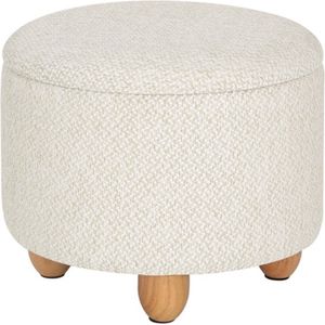 Bolt Edge Moderne Poef - Creme - Opbergruimte - 2-in-1 - Voetenbank met Zitkist