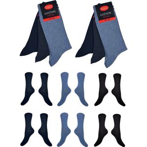 Naft Katoenen Sokken Marine Assorti Kleuren 6 Paar Maat 35/38