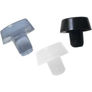 Set van 50 PVC-pluggen, buffers, bumpers (rond, 6,3 mm, transparant)