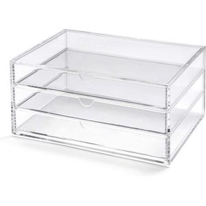 Magazijn met 3 Laden van Helder Acryl Groot - html content - A3277 - opslag oplossing