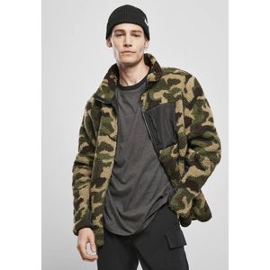 Urban Classics - Sherpa Jacket - L - Groen/Bruin