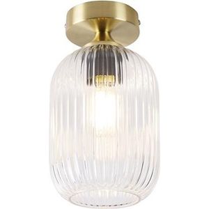 QAZQA banci - Art Deco Plafondlamp - 1 lichts - Ø 140 mm - Goud/messing - Woonkamer | Slaapkamer | Keuken