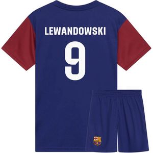 FC Barcelona Voetbaltenue Lewandowski Thuis - Voetbaltenue Kinderen - Shirt en Broekje - Jongens en Meisjes --140