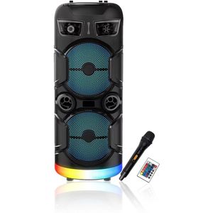 Bluetooth speaker - Party Speaker - Draadloze muziek Box - Speakers - Discolichten - 1200 watt - LED verlichting - Bluetooth - Karaoke - FM radio