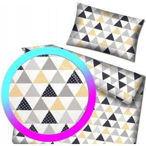 Kinderbeddengoed Wit met Gele Driehoeken 90x120 cm