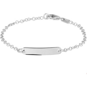 Zilver Gerhodineerde Graveerarmband jasseron plaat 4 1329558 11 cm