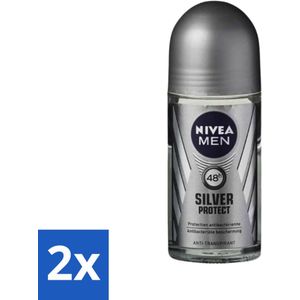 Nivea - Men - Deodorant - Roller - Silver Protect Dynamic Power - 50 ml - Voordeelverpakking - 2 stuks