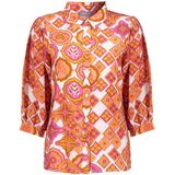 Geisha Blouse Blouse Met Ruitprint 43250 20 Sand/fuchsia Dames Maat - XL