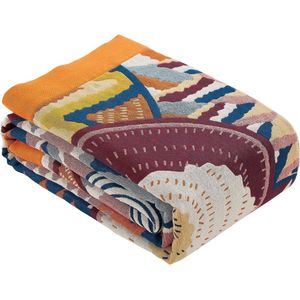 Boho-stijl sprei 150 x 200 cm, dekens met patronen, katoen geweven bankdeken, fauteuildeken, omkeerbare deken voor tv of dutje op de stoel, eenpersoonsbed