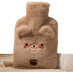 Livano Warmwaterkruik - Warmtekruik - Warmwaterzak Met Hoes - Warmtekussen - Knuffel Kruik - Bag - Beer