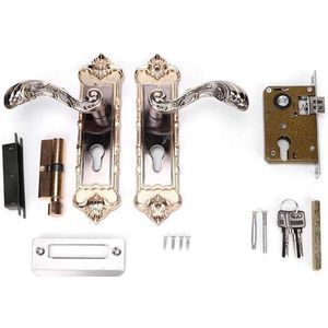 Europese stijl deurslot met nikkelknop retro vintage interieur - anti-diefstal kamer deurslot hendel set - deurhendels hardware - hoogwaardige content in .