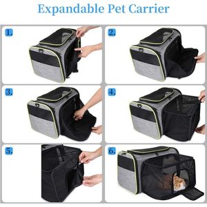 transportbox voor kleine huisdieren, katten, honden, konijnen 43L x 28B x 28H centimeter