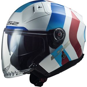 LS2 OF603 Infinity II Special Glossy White Blue 06 S - Maat S - Helm