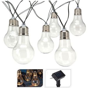 Feestverlichting - Solar - Warm Wit - 10 LED Lampen - Transparant