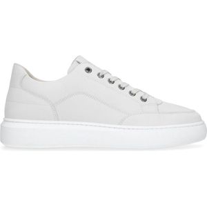 Manfield - Heren - Witte nubuck sneakers - Maat 45