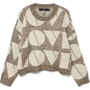 Vero Moda - Vmlove Ls O-neck Pullover - Silver Mink/Birch - Dames