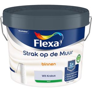 Flexa - Strak op de Muur Binnen Muurverf Mat - Wit Krokus - Mengverf - 2.5 Liter