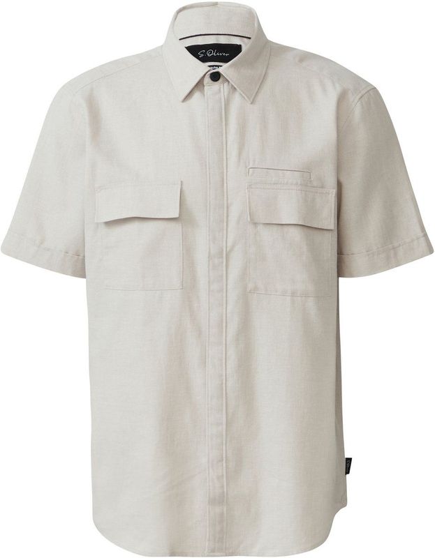 Shirt - Regular Fit - Katoen-Linnenmix - Korte Mouwen