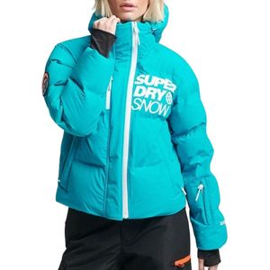 Superdry Ski Boxy Puffer Jacket Dames Jas - Bali Blue - Maat Xs