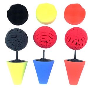 9 stks Spons Foam Kegel Vorm Metalen Polijsten Pad Wol Buffing Pads voor Wielen Hub