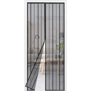 Magnetisch vliegengaas balkondeur - deurgordijn vliegenbescherming - schuifdeur insectenbescherming - eenvoudige montage - 105 x 210 cm - zwart