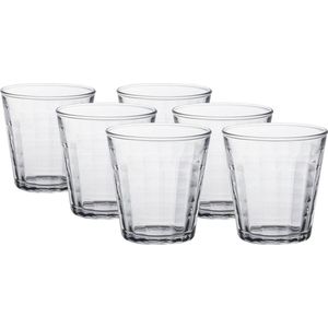 24x Drinkglazen/waterglazen Prisme transparant 220 ml - Koffie/thee glazen Prisme 220 ml