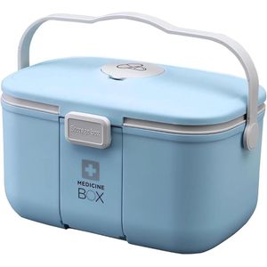 Multifunctionele Medicijnbox voor Thuis en Reis - 2-Lagen Opslag met Draaggreep