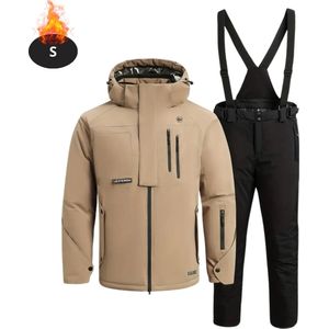 Livano Skipak - SkiBroek - Skijas - Ski Suit - Wintersport - Heren - 2-Delig - Khaki - Maat S