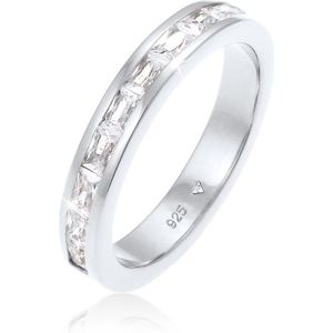 Elli Ring Dames Band Ring Baguette geslepen Elegant met Zirkonia kristallen in 925 Sterling Zilver Verguld