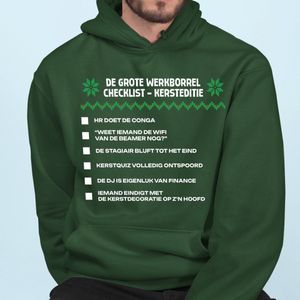 Kerst Hoodie Groen Kerstborrel - De Grote Werkborrel Checklist Kersteditie V2 XS