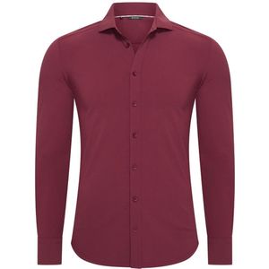 Travel Overhemd – Lange Mouw | Mi Piace – RM202010 Burgundy - Burgundy / S