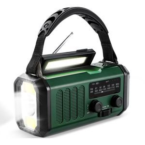 Lion D'or - Noodradio - Groen - 10.000mAh Batterij - Solar Opwindbaar - USB-C Oplaadbaar