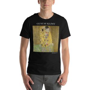 Famous Piece - Kunst T-shirt - Gustav Klimt 'The Kiss' - Unisex - Zwart - XS