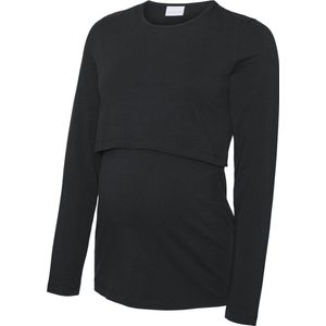 Mamalicious - Kerrie June - T-shirt - Zwart - Met Lange Mouwen - Borstvoedingsfunctie