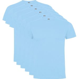 6 Pack Roly Dogo Premium Heren T-Shirt 100% katoen Ronde hals Licht Blauw, Maat 3XL