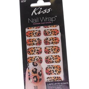 Kiss Nail Wrap fashion that sticks 18 jeweled strips panther