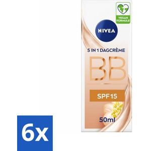 6 x NIVEA - Essentials BB Crème Medium - BB Crème - SPF 15 - Hydrateert & Camoufleert - 50 ml - BB Crème - Dagcrème - NIVEA - Hydraterende Crème - Make-up