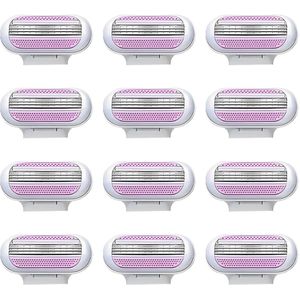 Verwisselbare Scheermesjes - 12 Stuks - Voor Venus Scheerapparaat - 3-Weg Mes Systeem - Vochtstrips voor Gevoelige Huid - Langdurige Scherpte en Nauwkeurig Scheerresultaat voor Alle Huidtypes