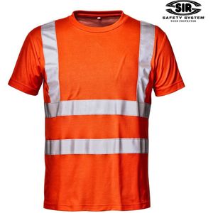 SIR SAFETY MISTRAL UV HiVis Oranje T-Shirt - Werkshirt Hi Vis UV-bescherming Reflecterende Banden Bouw Wegwerkzaamheden Fietsen