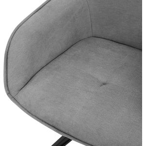 Set van 6 eetkamerstoelen draaibaar grijs geweven stof met rugleuning en armleuningen ML design