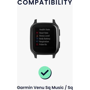 kwmobile horlogeband geschikt voor Garmin Venu Sq Music / Sq - Maat S - 2x siliconen armband voor fitnesstracker in oudroze / petrol