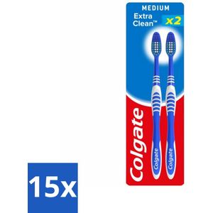 Colgate - Tandenborstels - Extra Clean Duo - Medium - 2 borstels - Bulkverpakking - 15 stuks