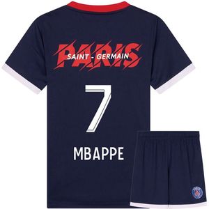 PSG Voetbaltenue Mbappe - Mbappe Tenue Thuis - 2023-2024 - Voetbaltenue Kinderen - Shirt en Broekje - Jongens en Meisjes - Volwassenen - Heren en Dames-152