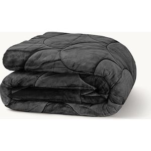 Y-NOT- Velvetbed Black 200x200 - Dekbed Zonder Overtrek - Velvet Dekbed - Wasbaar Hoesloos Dekbed - 30 dagen proefslapen - Bedrukt dekbed - Dekbed met vaste overtrek - All year winterdekbed & zomerdekbed