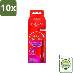 10 x Colgate - Serum - Max White - Overnight Whitening - 2,5 ml - Grootverpakking - Witte Tanden - Tanden Bleken - Overnight Whitening - Tanden Whitening Serum - Colgate Max White