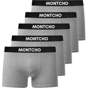 Boxershort Heren - Heren ondergoed - Boxershorts - 5 Pack Boxershort - Grijs - Boxershort heren Katoen - Maat: (S - XXL) - Essence Series - MONTCHO
