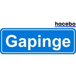 Hacebo - Plaatsnaam Sticker - 29x10 CM - Gapinge sticker - Verkeersborden sticker - grappige cadeaus - Gapinge