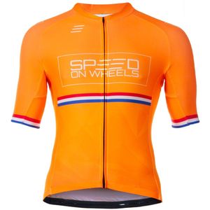 Speed on Wheels - oranje wielershirt - Unisex
